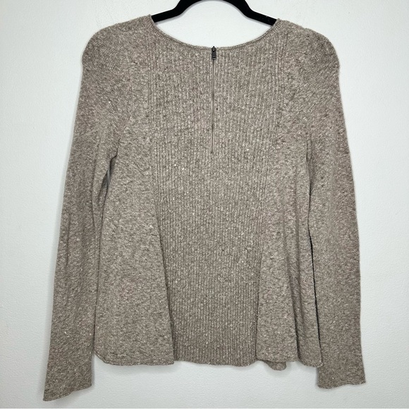 Free People Swing Out Sister Tan Long Sleeve Sweater Square Neck Top Size XS - Picture 2 of 8